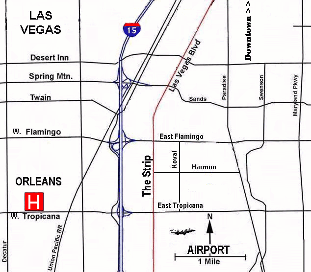 vegas hotel map. Map of Las Vegas